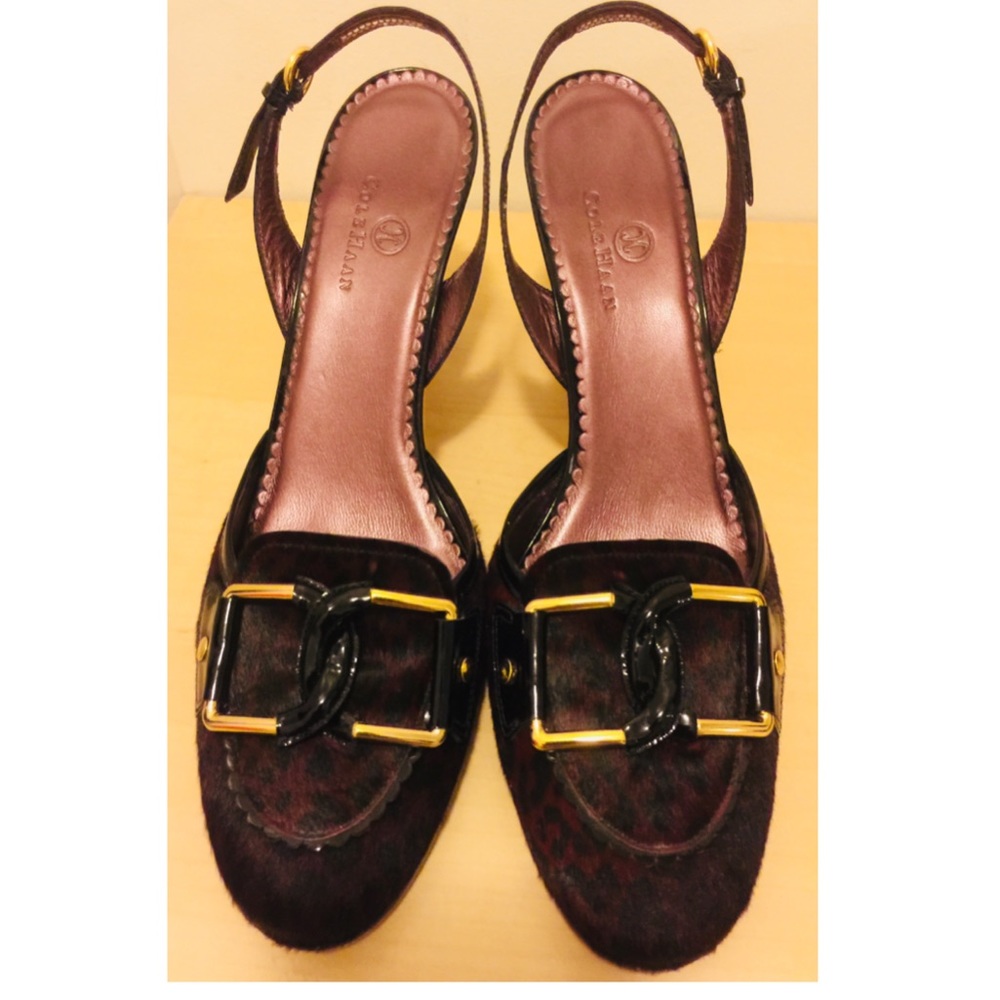Cole Haan pony hair sling back heels size 9